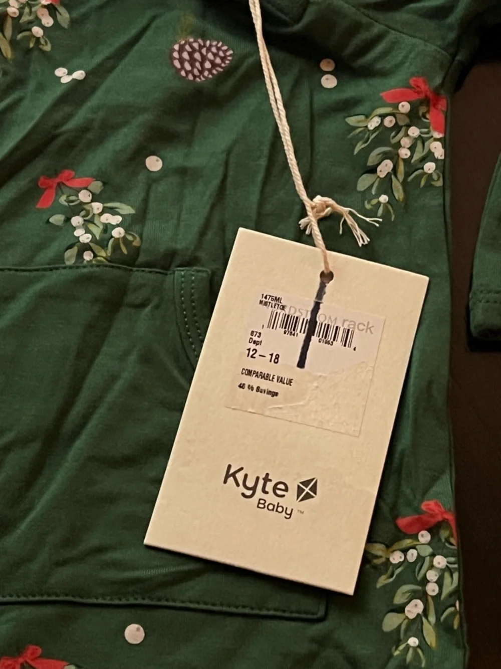 New - Kyte Baby Holiday Bamboo Romper with Pocket
